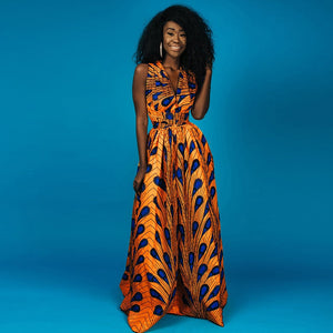 Summer African Dresses for Women 2020 News Fashion Robe Long Dress Floral Print Bazin Vestidos Dashiki Party African Clothes