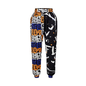 Ladies Clothes Autumn Dashiki Print Elastic Waist Pants