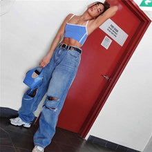 Load image into Gallery viewer, Fashion Women Summer Crop Top Sexy Ladies Sleeveless Strapless Bustier Bralette Corset Party Club Tank Ladies Blue Camis Outwear