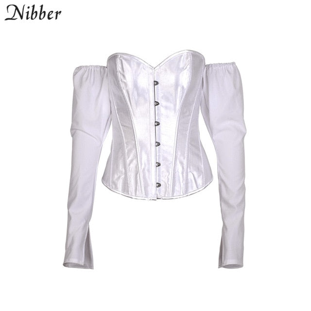 Off shoulder Strapless bow tassel slash neck tops