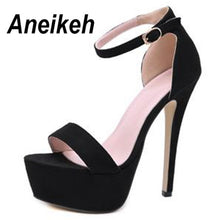 Load image into Gallery viewer, Aneikeh 2020 NEW 14.5CM Platform High Heels Sandals Summer Sexy Ankle Strap Open Toe Gladiator Party Dress Women Shoes Size 42