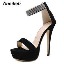 Load image into Gallery viewer, Aneikeh 2020 NEW 14.5CM Platform High Heels Sandals Summer Sexy Ankle Strap Open Toe Gladiator Party Dress Women Shoes Size 42