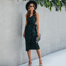 Load image into Gallery viewer, Lossky Cotton Dress Women Printed Summer Slip Sundress Sexy Backless V Neck Sleeveless Slit Boho Nice Beach Clothes 2020 Elegant