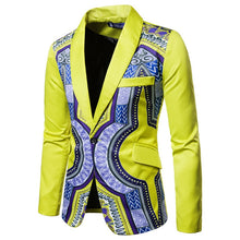 Load image into Gallery viewer, Blazer Dashiki Print News African Clothes Men Jacket One Button Party Retro Coat Full Sleeve Male Clothing M-3XL