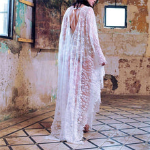 Load image into Gallery viewer, New Lace Chiffon Kimono Cover Up Wrap Mesh Long Dress