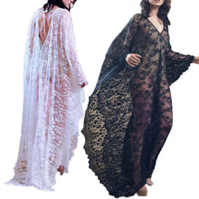 Load image into Gallery viewer, New Lace Chiffon Kimono Cover Up Wrap Mesh Long Dress