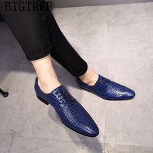 Load image into Gallery viewer, Crocodile Shoes Men Classic Brand Wedding Shoes Men Formal Italian Black Office Shoe For Men