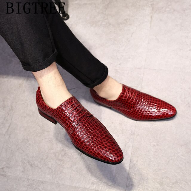 Crocodile Shoes Men Classic Brand Wedding Shoes Men Formal Italian Black Office Shoe For Men