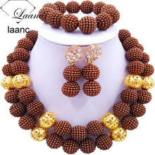 Load image into Gallery viewer, Laanc Nigerian Wedding African Beads Royal Blue Jewelry Set For Women SP2R002