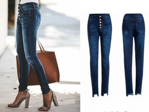 High Waist Women Stretch Skinny Push Up Vintage Denim Jeans