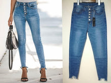 Load image into Gallery viewer, High Waist Women Stretch Skinny Push Up Vintage Denim Jeans