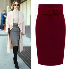 Load image into Gallery viewer, New Fashion Autumn Winter Cotton Plus Size High Waist Saias Femininas Casual Midi Pencil Skirt Women Knee-Length Skirts Female