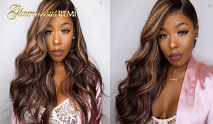 13*4 Straight Lace Front Human Hair Wigs Pre Plucked With Baby Hair Ombre Honey Blond Highlights Brazilian Remy Lace Front Wigs