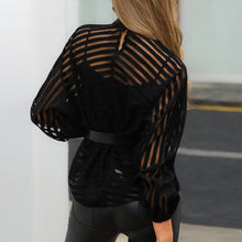 Load image into Gallery viewer, See-through Womens Mesh Blouse Sheer Long Sleeve Summer Autumn Ladies Shirt