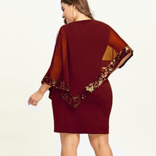 Load image into Gallery viewer, Womail dress Summer Women Plus Size Cold Shoulder Overlay Asymmetric Chiffon Strapless Sequins Dress S-5XL 2019 dropship M14