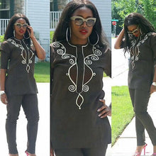 Load image into Gallery viewer, H&amp;D 2019 african couple dress african suits for women and men riche embroidery design Dashiki shirt pant set outfit suit clothes