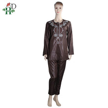 Load image into Gallery viewer, H&amp;D 2019 african couple dress african suits for women and men riche embroidery design Dashiki shirt pant set outfit suit clothes