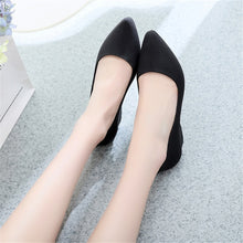 Load image into Gallery viewer, Spring Summer Women Pointed Toe Pumps Mid Heels Slip On Wedge Shoes