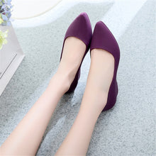 Load image into Gallery viewer, Spring Summer Women Pointed Toe Pumps Mid Heels Slip On Wedge Shoes