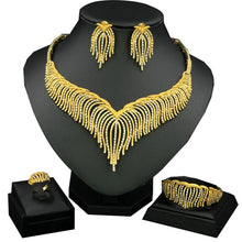 Load image into Gallery viewer, Necklace Charm Women Jewelry Sets Crystal Earrings Ring Classic Jewelry Set for Bride African Jewelry