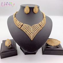 Load image into Gallery viewer, Necklace Charm Women Jewelry Sets Crystal Earrings Ring Classic Jewelry Set for Bride African Jewelry