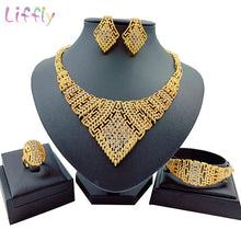 Load image into Gallery viewer, Necklace Charm Women Jewelry Sets Crystal Earrings Ring Classic Jewelry Set for Bride African Jewelry