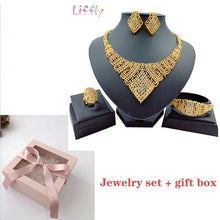 Load image into Gallery viewer, Necklace Charm Women Jewelry Sets Crystal Earrings Ring Classic Jewelry Set for Bride African Jewelry
