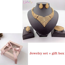 Load image into Gallery viewer, Necklace Charm Women Jewelry Sets Crystal Earrings Ring Classic Jewelry Set for Bride African Jewelry