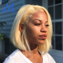 Load image into Gallery viewer, Missblue 13x6 Lace Front Human Hair Wigs For Black Women 613 Blonde Short Bob Transparent Lace Wigs Brazilian Hair Pre Plucked