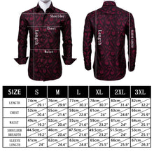 Load image into Gallery viewer, Teal Paisley Floral Silk Shirts Men Autumn Long Sleeve Casual Flower Shirts Designer Fit Dress Shirt