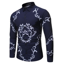 Load image into Gallery viewer, Men Fashion Casual Luxury Royal Court Long Sleeve Printed Shirts Men Dress