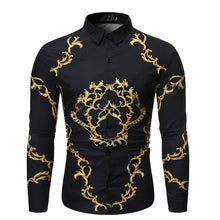 Load image into Gallery viewer, Men Fashion Casual Luxury Royal Court Long Sleeve Printed Shirts Men Dress