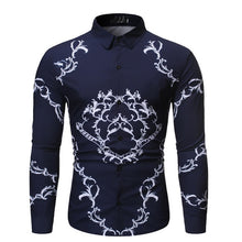 Load image into Gallery viewer, Men Fashion Casual Luxury Royal Court Long Sleeve Printed Shirts Men Dress