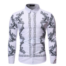 Load image into Gallery viewer, Men Fashion Casual Luxury Royal Court Long Sleeve Printed Shirts Men Dress