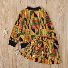 Load image into Gallery viewer, Kid Dashiki Print Full Sleeve Coat Girl Dress  African Fashion