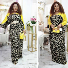 Load image into Gallery viewer, Leopard Summer Dress Chiffon Patchwork Wide Hands Maxi Long Casual