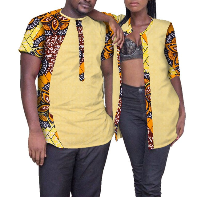 Women  & Men Dashiki  for Couples Shirt and Pants Sets