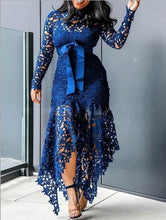 Load image into Gallery viewer, Women O-Neck Long Sleeve Lace African Fashion