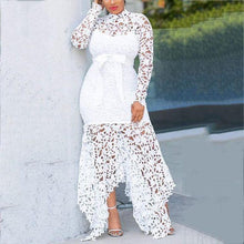 Load image into Gallery viewer, Women O-Neck Long Sleeve Lace African Fashion