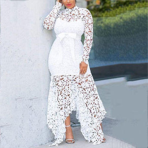 Women O-Neck Long Sleeve Lace African Fashion