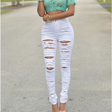 Load image into Gallery viewer, Women Sexy Casual High Waist Skinny Ripped Jeans