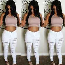 Load image into Gallery viewer, Women Sexy Casual High Waist Skinny Ripped Jeans