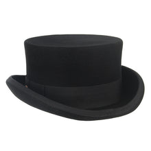Load image into Gallery viewer, GEMVIE 11cm 100% Wool Felt Top Hat For Men/Women New Cylinder Hat Topper Mad Hatter Party Costume Fedora Derby Magician Hat