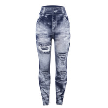 Load image into Gallery viewer, Women Vintage Slim Leggings Elastic Casual Denim Pants
