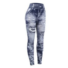 Load image into Gallery viewer, Women Vintage Slim Leggings Elastic Casual Denim Pants