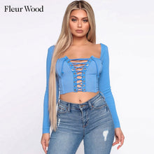 Load image into Gallery viewer, Knitted Women Tops Hole Square Collar Street Style Sexy Short Tops Solid Long Sleeve Spring and Autumn Top