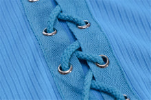 Load image into Gallery viewer, Knitted Women Tops Hole Square Collar Street Style Sexy Short Tops Solid Long Sleeve Spring and Autumn Top