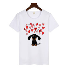 Load image into Gallery viewer, Dachshund Pug Teckel Funny t shirts Women Harajuku Cute French Bulldog Frances T-shirt Top Female Tumblr Streetwear