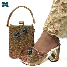 Load image into Gallery viewer, Women Italian design Silver Color Lady Shoes and Hand Bag Set