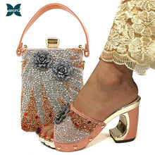 Load image into Gallery viewer, Women Italian design Silver Color Lady Shoes and Hand Bag Set